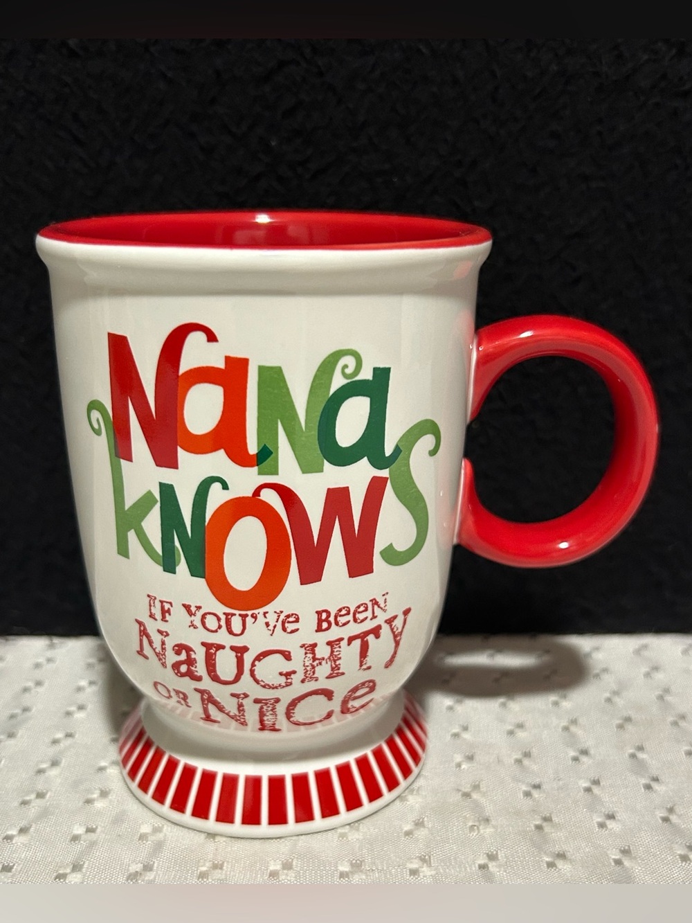 Hallmark Nana Knows If You’ve Been Naughty Or Nice Stoneware Coffee Mug 16 Oz.